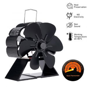 Mini ventilateur de cheminée à 6 pales, poêle à chaleur, brûleur à bûches en bois, chauffage