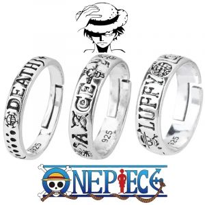 Une pièce Luffy anneau Anime personnalité Cosplay anneau accessoire dessin animé Hip Hop réglable