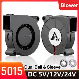 Gdstime DC 5V 12V 24V 50x50x15mm refroidisseur à double boule 2 broches USB ventilateur Radial 5015