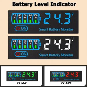 Indicateur de niveau de batterie 3S-14S 18650 Li-ion Lipo Lithium 7V-40V/55V, testeur de batterie au