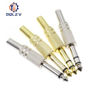 Adaptateur de connecteur Audio Mono m&acirc;le, prise Jack 6.35MM, connecteurs Audio st&eacute;r&eacute;o &agrave; souder m&acirc;les