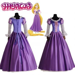 Costume de Cosplay princesse raiponce, robe violette pour femmes adultes, Costume d'halloween