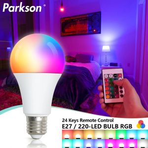 220V E27 RGB LED ampoule Bombillas LED 5W 10W 15W IR t&eacute;l&eacute;commande modifiable color&eacute; RGBW lampe &agrave; LED