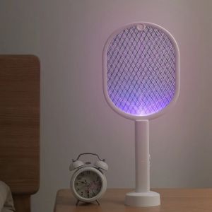 Raquette &Eacute;lectrique Anti-Moustiques Rechargeable par USB, Pi&egrave;ge &agrave; Mouches pour la Maison, 2 en 1