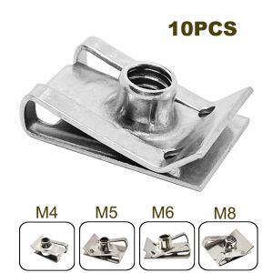 10 pièces en acier inoxydable U Type Clips plaque feuille ressort écrou M6 M5 M4 M8 8mm 5mm 6mm 4mm