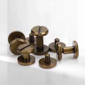 10 ensembles de vis Chicago de reliure en laiton massif, Rivets &agrave; vis de ceinture pour Album Photo,