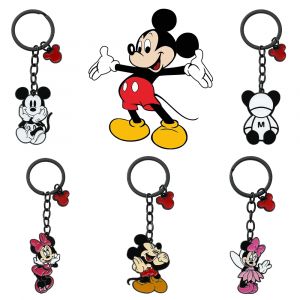 Jouets chauds Kawaii Mickey Mouse porte-clés en métal Mickey Minnie émail pendentif porte-clés pour