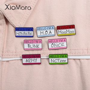 Bonjour, je suis une broche en émail de l'armée, Kpop coréen pour garçons et filles, Fans de bande,