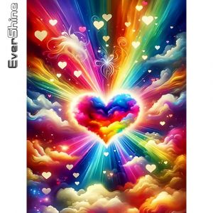 EverShine nouveauté 2024 diamant peinture coeur nuage point de croix mosaïque paysage Kit complet