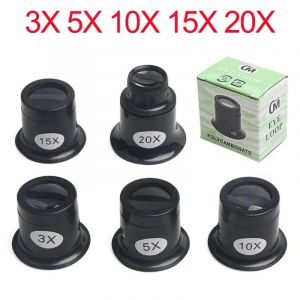 Loupe de montre bijoutier 3X 5X 10X 15X 20X, outil de Loupe oculaire, Loupe de boucle, horloger,