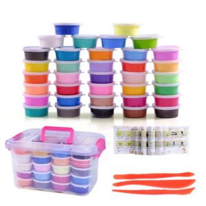 12/24/36 couleurs Air sec moelleux Slime pâte à modeler ensemble boîte enfants jouets jouer pâte