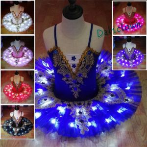 Led brillant éclairer enfants Ballet Tutu femmes filles enfant cygne lac ballerine crêpe Tutu robe