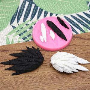Moule en Silicone pour plumes, argile ultralégère, ailes d'ange diable, Fondant, poterie douce,