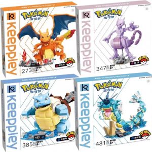 Blocs de construction assembl&eacute;s Pokemon, jouets figurines d'anime Charizard Mewtwo Venusaur, mod&egrave;le