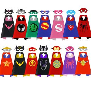 Capes de super-h&eacute;ros pour gar&ccedil;on et fille, cadeaux d'anniversaire, Costumes de dessin anim&eacute;,