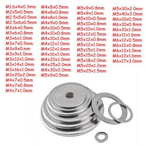 Rondelle plate de type O M1 M2 M3 M4 M5 M6, OD 4-40mm, rondelle plate en acier inoxydable 304, joint