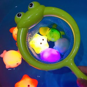 Jouet de bain pour bébé, animaux mignons, eau de natation, jouets lumineux LED, flotteur en