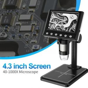 Microscope numérique LCD avec loupe USB, microscope à souder pour pièces courageuses, support haut 8