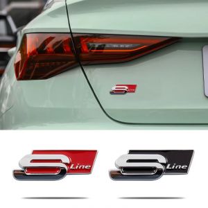 Badge emblème de ligne S en métal 3d, autocollant de coffre arrière de voiture pour Audi A1 A2 A3 A4