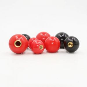 Boutons de boule ronde en résine, noir et rouge, levier en bakélite, poignées M4 M5 M6 M8 M12 de