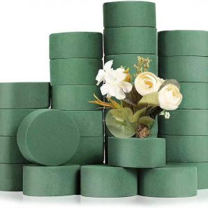 Mousse florale verte, brique ronde en mousse florale 10 pi&egrave;ces, blocs de mousse florale s&egrave;che, Kit