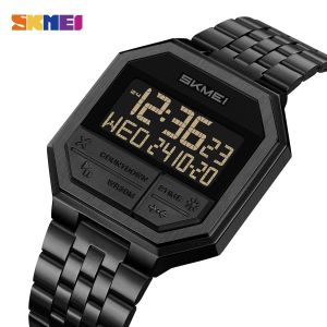 SKMEI mode affaires montre-bracelet pour hommes femmes étanche horloge lumière LED en plein air