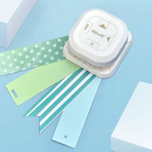 Jolie &ccedil;on d'&eacute;tiquette d'angle 4 en 1, coupe-papier rond, poin&ccedil;on d'&eacute;tiquette en papier pour carte de