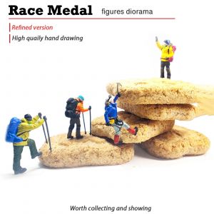 Figurines miniatures de randonnée et d'escalade pour enfant, jouet en résine, échelle 1/87, pour