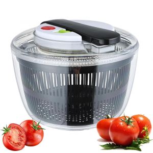 LMETJMA 3L salade Spinner grand bol à salade avec couvercle à une main presse facile salade Spinner