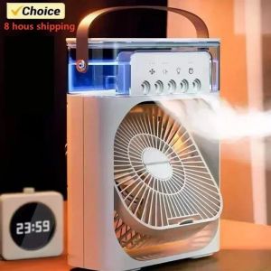 Mini ventilateur humidificateur portable 3 en 1, USB, veilleuse LED, brumisateur d'eau,