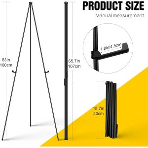 Pr&eacute;sentoir pliant pour chevalet d'artiste de 66 pouces, pour signes et affiches de mariage, chevalet