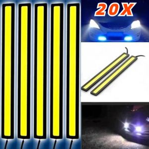 20 pi&egrave;ces 17CM LED DRL &eacute;tanche conduite feux de jour bande 12V COB LED voiture en aluminium bandes