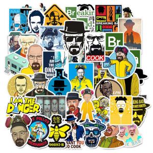 10/30/50pcs Breaking Bad &eacute;mission de t&eacute;l&eacute;vision autocollants PVC &eacute;tanche jouet Graffiti enfant