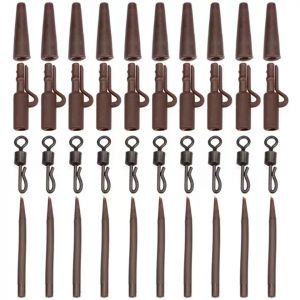 Clip de plomb pour p&ecirc;che &agrave; la carpe, 40 pi&egrave;ces, changement rapide, queue pivotante, manches