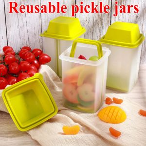 Pots de cornichons réutilisables – Récipient de cornichons sans BPA avec passoire pour le stockage