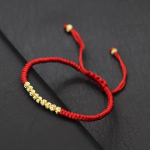 Nouveau Bracelet amulette porte-bonheur pour femmes tissage &agrave; la main macram&eacute; Braclet lanterne perle