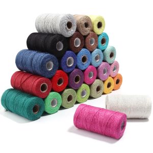 Rouleau de ficelle de Jute tressée de couleur, 100 M/rouleau, cordons en chanvre pour bricolage,