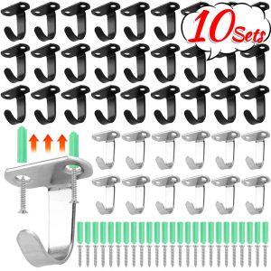 10/1 ensemble de crochets de plafond noirs, ancre sup&eacute;rieure en acier inoxydable, crochet suspendu