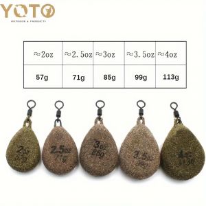 YOTO Plombs de p&ecirc;che &agrave; la carpe - Ensemble de poids en ligne pour la p&ecirc;che &agrave; la p&ecirc;che et la chasse