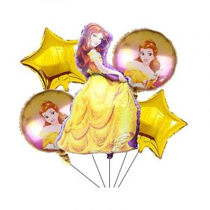 Ensemble de ballons de fête à thème princesse Disney, 5 pièces, Belle aurore cendrillon,