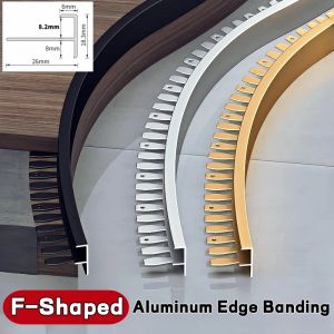 Bande de chant en forme de F, profil en aluminium LED, canal de protection d'escalier pliable,