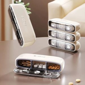 Organisateur de pilules Portable 3 fois par jour, bo&icirc;te &agrave; pilules, compartiments, porte-pilule de