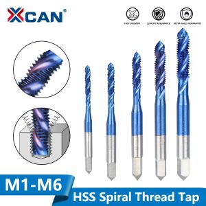 XCAN robinet à vis métrique 1 pièce HSS M2-M6 robinet à filetage Nano bleu enduit Machine bouchon