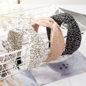Mode imprimé léopard bandeau large croix femmes bandeau élastique arc cheveux cerceau bandes lunette