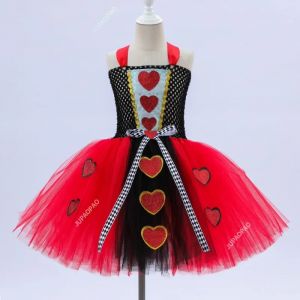 Tutu rouge reine des coeurs Costumes filles Alice au pays des merveilles déguisement enfants