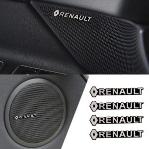 Autocollants d'emblème de haut-parleur de voiture en alliage d'aluminium, autocollant 3D, Renault