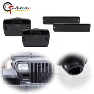 Clignotant avant et feu de position lat&eacute;ral, Jeep Wrangler YJ 1987-1995, lentille fum&eacute;e, garde-boue,
