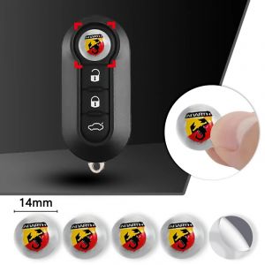 5/10 pièces pour Abarth 14mm aluminium voiture porte-clés porte-clés emblème Badge porte-clés