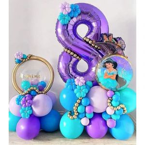 22 pièces Disney Aladdin Jasmine princesse feuille ballon fille fête d'anniversaire décoration bébé