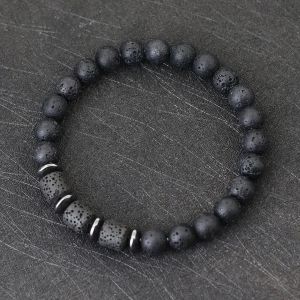 Noter nouveau roman hommes Bracelet yeux de tigre naturel roche volcanique perlée Bracelet cadeau